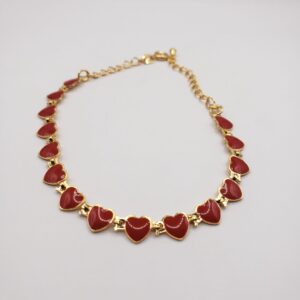 Pulseira coração vermelho