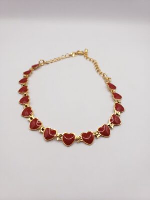 Pulseira coração vermelho