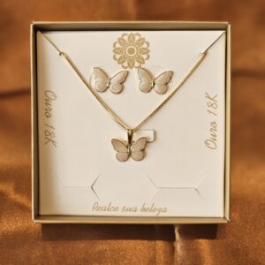 Conjunto Borboleta Perolada