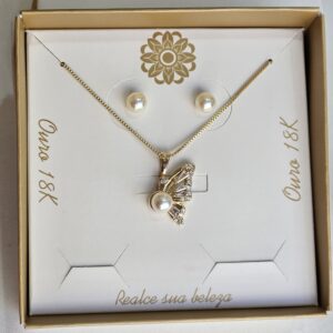 Conjunto Borboleta Perola