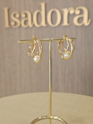 Argola aro com perola