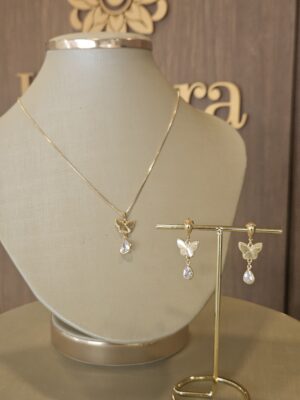 Conjunto borboleta com zirconia