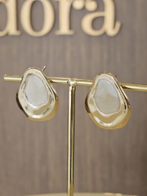 Brinco Orgânico Folheada ouro 18k 3724